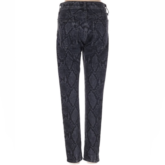 Rag & Bone Distressed Printed Skinny Jeans in Gray Snake - Picture 3 of 4
